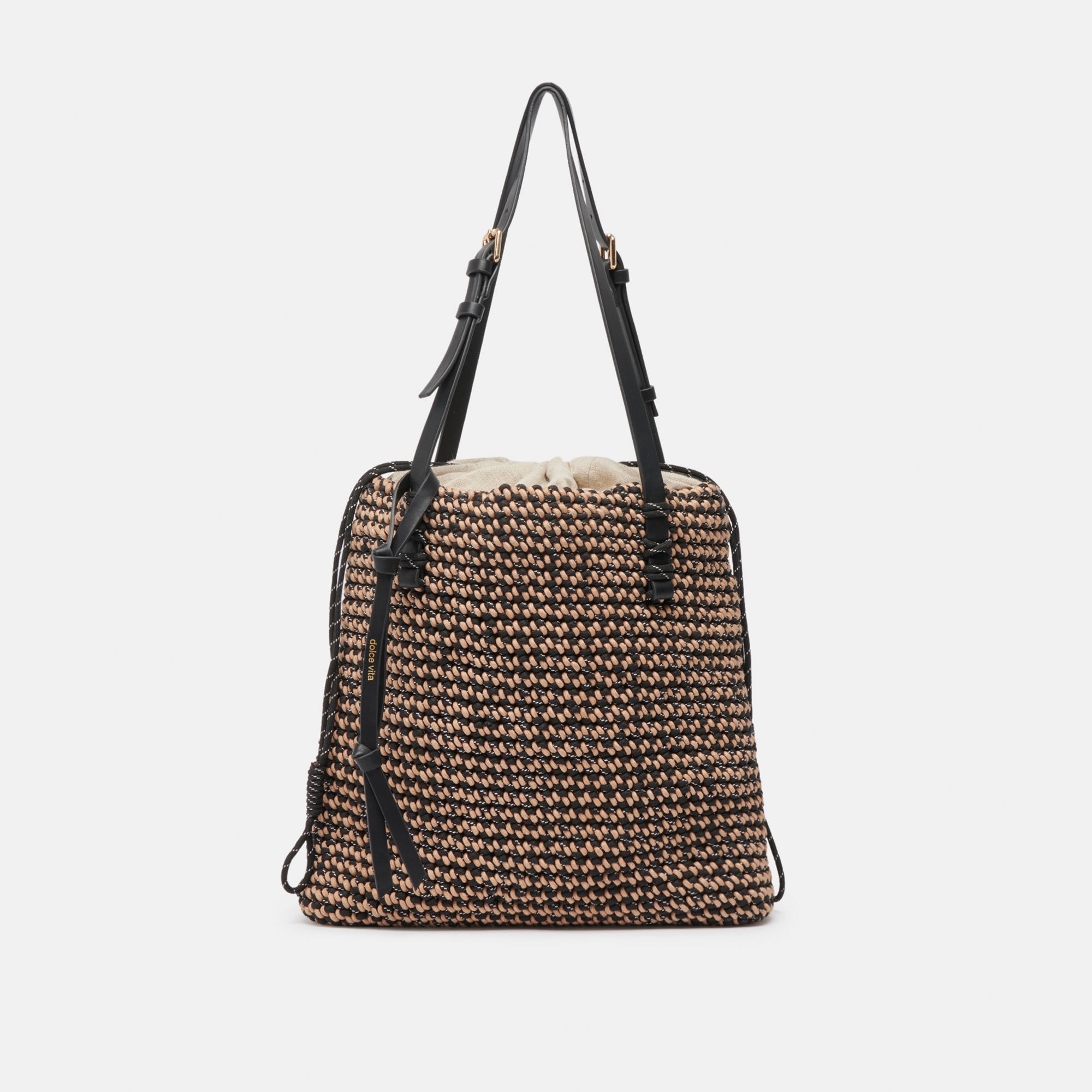 ALLISON TOTE BLACK NATURAL WOVEN