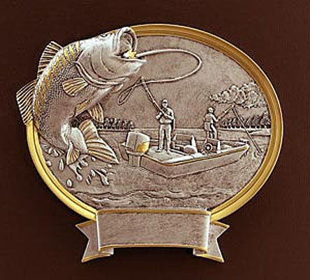 8 Oval Plaque, Bass Fishing Custom Awards